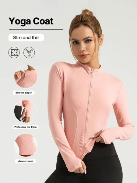Slim Fit Women’s Sports Jacket – Moisture-Wicking Yoga Coat for Fitness & Running - Image 10
