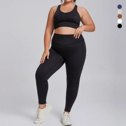 Plus Size Yoga Set for Women – 3XL Workout Outfit with Sports Bra & High-Waist Leggings | Super Stretch Activewear for Curvy Women - Image 4