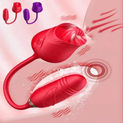 Rose Thrusting & Rotating Vibrator – Dildo with Tongue Licking, Clit, Nipple & G-Spot Stimulator, Vibrating Anal Plug Sex Toy for Women - Image 2