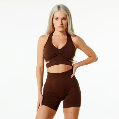 Seamless Yoga Set for Women – High Waist Hip-Lifting Shorts & Beauty Back Sports Bra | Gym Workout Clothes & Fitness Leggings Suit - Image 11