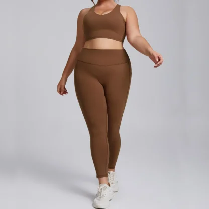 Plus Size Yoga Set for Women – 3XL Workout Outfit with Sports Bra & High-Waist Leggings | Super Stretch Activewear for Curvy Women - Image 10