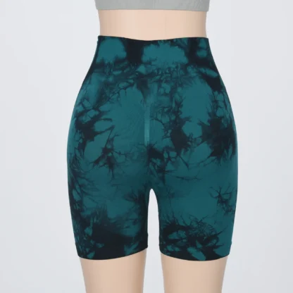 High-Waisted Tie-Dye Yoga Shorts for Women – Scrunch Butt Lift Workout Shorts - Image 30