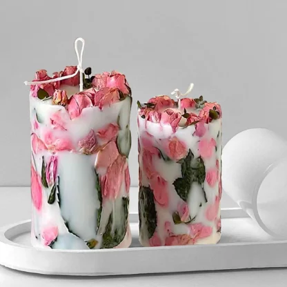 Romantic Cylinder Scented Candle Mold – Handmade Silicone Mold for Crystal Resin Candles & Heartfelt Valentine’s Day Gifts - Image 2
