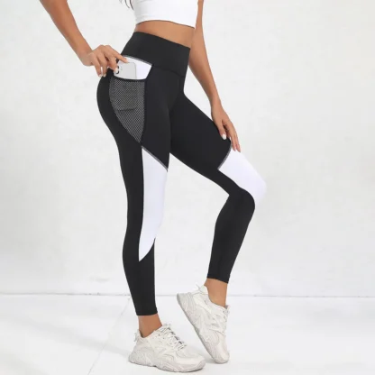 Colorblock High Waist Yoga Leggings for Women – Tummy Control Workout Pants | Stylish Gym & Fitness Leggings - Image 8