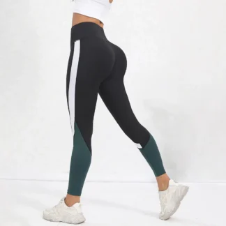 Colorblock High Waist Yoga Leggings for Women – Tummy Control Workout Pants | Stylish Gym & Fitness Leggings