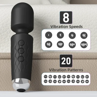 20-Speed Powerful AV Wand Vibrator for Women – G-Spot, Clitoral & Nipple Stimulator, Rechargeable Personal Massager for Female Pleasure - Image 3