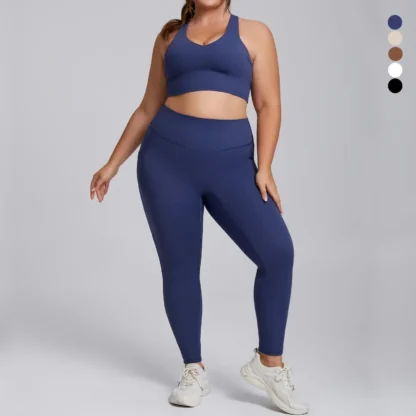 Plus Size Yoga Set for Women – 3XL Workout Outfit with Sports Bra & High-Waist Leggings | Super Stretch Activewear for Curvy Women - Image 6