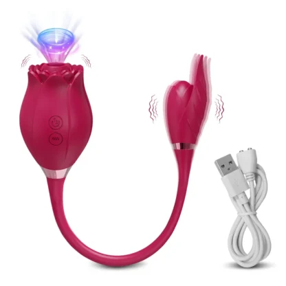 Rose-Licking Thrusting Vibrator – G-Spot, Clitoris & Nipple Stimulator for Women, Multi-Speed Adult Toy for Couples 18+ - Image 9