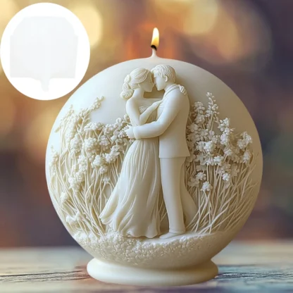 Embossed Couple Sphere Candle Mold – Silicone Mould for Wedding Decor, Resin, Gypsum & Wax – Male & Female Goddess Design - Image 4