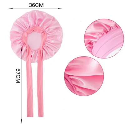 Soft Satin Hair Cap for Sleeping – Double-Layered, Round Beanie Bonnet for Nighttime Haircare - Image 6