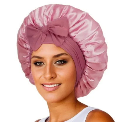 Elastic Sash Butterfly Knot Silk Headscarf Hat – Colorful, Breathable, All-Match Beauty Cap for Women - Image 54
