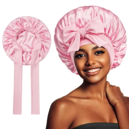 Elastic Sash Butterfly Knot Silk Headscarf Hat – Colorful, Breathable, All-Match Beauty Cap for Women - Image 4