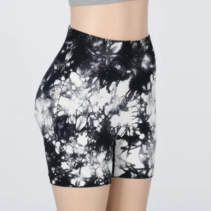High-Waisted Tie-Dye Yoga Shorts for Women – Scrunch Butt Lift Workout Shorts - Image 8