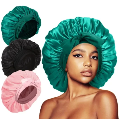 Elastic Sash Butterfly Knot Silk Headscarf Hat – Colorful, Breathable, All-Match Beauty Cap for Women - Image 11