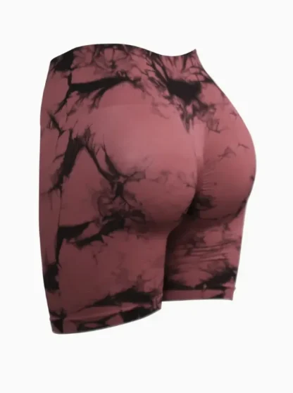 High-Waisted Tie-Dye Yoga Shorts for Women – Scrunch Butt Lift Workout Shorts - Image 28