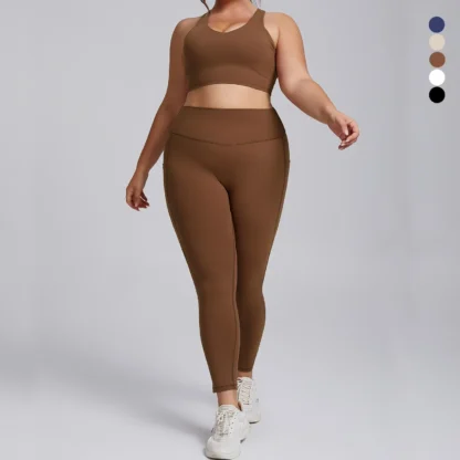 Plus Size Yoga Set for Women – 3XL Workout Outfit with Sports Bra & High-Waist Leggings | Super Stretch Activewear for Curvy Women - Image 5