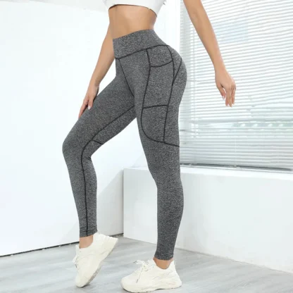 Colorblock High Waist Yoga Leggings for Women – Tummy Control Workout Pants | Stylish Gym & Fitness Leggings - Image 6