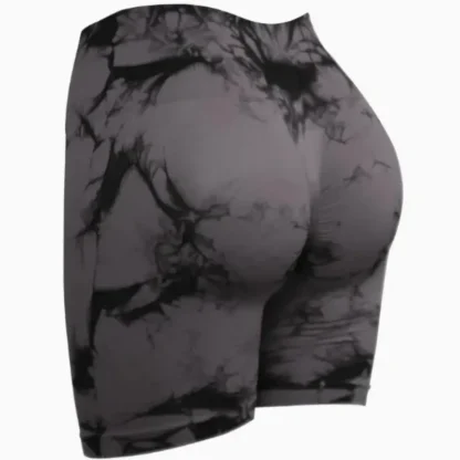 High-Waisted Tie-Dye Yoga Shorts for Women – Scrunch Butt Lift Workout Shorts - Image 6