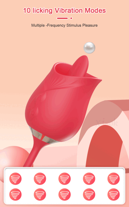 Rose-Licking Thrusting Vibrator – G-Spot, Clitoris & Nipple Stimulator for Women, Multi-Speed Adult Toy for Couples 18+ - Image 17