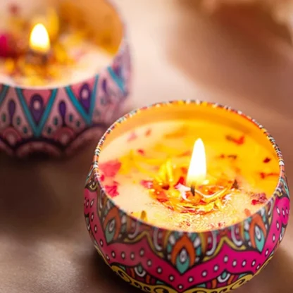 Romantic Scented Candle Set – Arabian Design Jar, Jasmine & Rose Fragrance, Ideal for Couples - Image 4