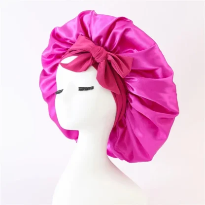 Elastic Sash Butterfly Knot Silk Headscarf Hat – Colorful, Breathable, All-Match Beauty Cap for Women - Image 12