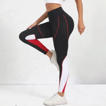 Colorblock High Waist Yoga Leggings for Women – Tummy Control Workout Pants | Stylish Gym & Fitness Leggings - Image 11