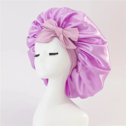 Elastic Sash Butterfly Knot Silk Headscarf Hat – Colorful, Breathable, All-Match Beauty Cap for Women - Image 30