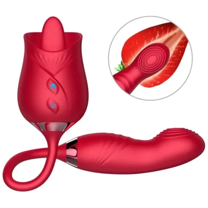 Rose-Licking Thrusting Vibrator – G-Spot, Clitoris & Nipple Stimulator for Women, Multi-Speed Adult Toy for Couples 18+ - Image 12
