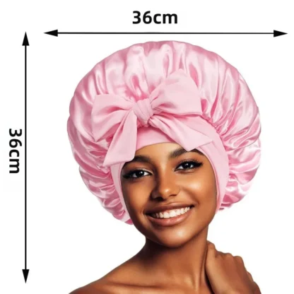 Elastic Sash Butterfly Knot Silk Headscarf Hat – Colorful, Breathable, All-Match Beauty Cap for Women - Image 33