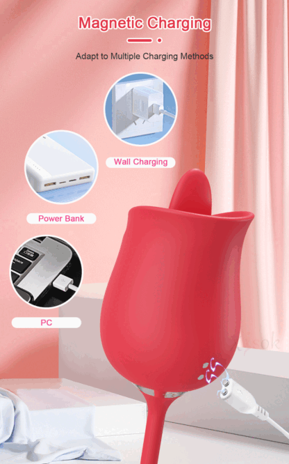 Rose-Licking Thrusting Vibrator – G-Spot, Clitoris & Nipple Stimulator for Women, Multi-Speed Adult Toy for Couples 18+ - Image 21