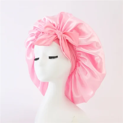 Elastic Sash Butterfly Knot Silk Headscarf Hat – Colorful, Breathable, All-Match Beauty Cap for Women - Image 37