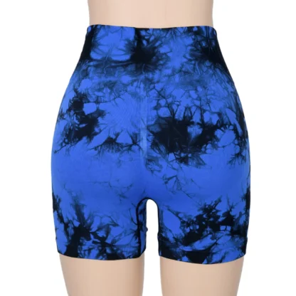 High-Waisted Tie-Dye Yoga Shorts for Women – Scrunch Butt Lift Workout Shorts - Image 32