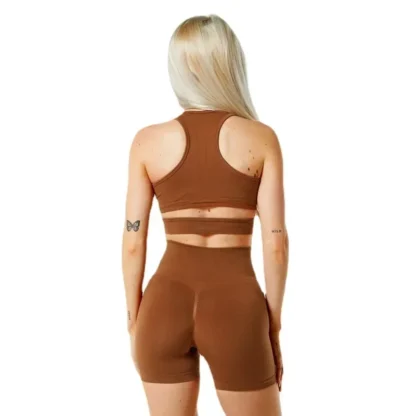 Seamless Yoga Set for Women – High Waist Hip-Lifting Shorts & Beauty Back Sports Bra | Gym Workout Clothes & Fitness Leggings Suit - Image 6