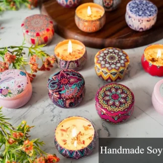 Romantic Scented Candle Set – Arabian Design Jar, Jasmine & Rose Fragrance, Ideal for Couples