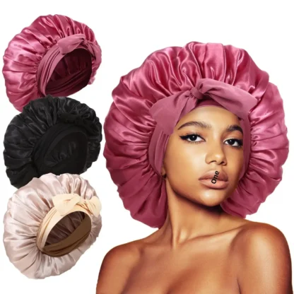 Elastic Sash Butterfly Knot Silk Headscarf Hat – Colorful, Breathable, All-Match Beauty Cap for Women - Image 20