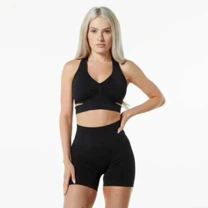 Seamless Yoga Set for Women – High Waist Hip-Lifting Shorts & Beauty Back Sports Bra | Gym Workout Clothes & Fitness Leggings Suit - Image 9