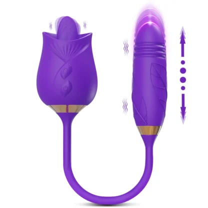 Rose-Licking Thrusting Vibrator – G-Spot, Clitoris & Nipple Stimulator for Women, Multi-Speed Adult Toy for Couples 18+ - Image 22