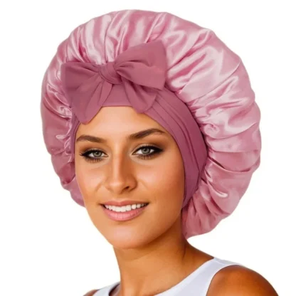 Elastic Sash Butterfly Knot Silk Headscarf Hat – Colorful, Breathable, All-Match Beauty Cap for Women - Image 32