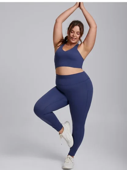 Plus Size Yoga Set for Women – 3XL Workout Outfit with Sports Bra & High-Waist Leggings | Super Stretch Activewear for Curvy Women - Image 20