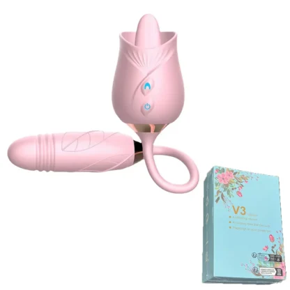 Rose Thrusting & Rotating Vibrator – Dildo with Tongue Licking, Clit, Nipple & G-Spot Stimulator, Vibrating Anal Plug Sex Toy for Women - Image 7