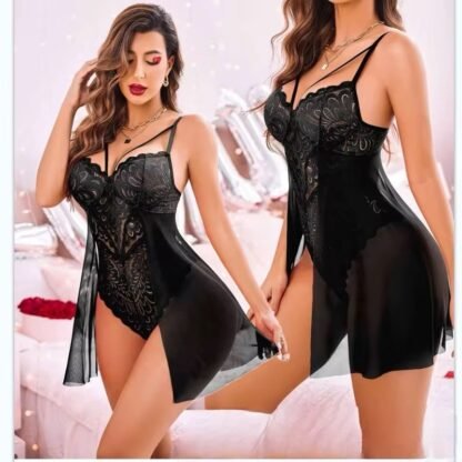 Sexy Lace Suspender Lingerie Dress – Slim Fitting Fishtail Skirt Underwear