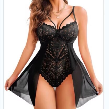 Sexy Lace Suspender Lingerie Dress – Slim Fitting Fishtail Skirt Underwear - Image 3