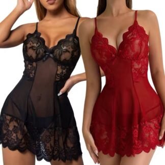 Plus Size Lace Night Dress – Breathable & Elegant Sleepwear for Women