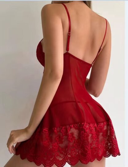 Plus Size Lace Night Dress – Breathable & Elegant Sleepwear for Women - Image 9