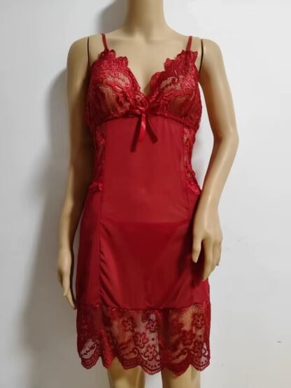 Plus Size Lace Night Dress – Breathable & Elegant Sleepwear for Women - Image 6