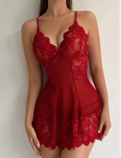 Plus Size Lace Night Dress – Breathable & Elegant Sleepwear for Women - Image 3