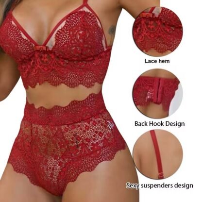 Plus Size Lace Bra & Panty Set – Sexy 2-Piece Lingerie for Women - Image 4