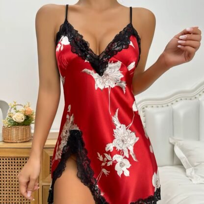Silky Lace Nightgown – Sexy Sling Sleepwear for Women - Image 8