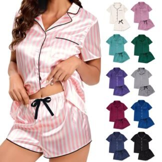 Silky Soft Lounge & Sleepwear Set – Luxury Spandex Pajamas for Women