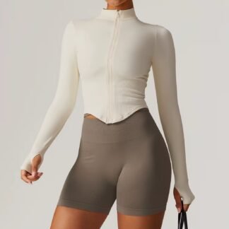 Women’s Long Sleeve Yoga Jacket – Tight Fit, Quick Dry, Lightweight Workout Top